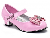 Туфли для девочек KING BOOTS Бабочка розовый лак D0543B Pink