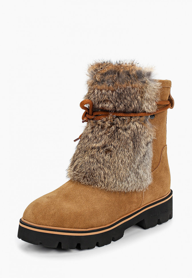 KB655RK Сапоги женские зимние натуральная замша мех с опушкой KING BOOTS