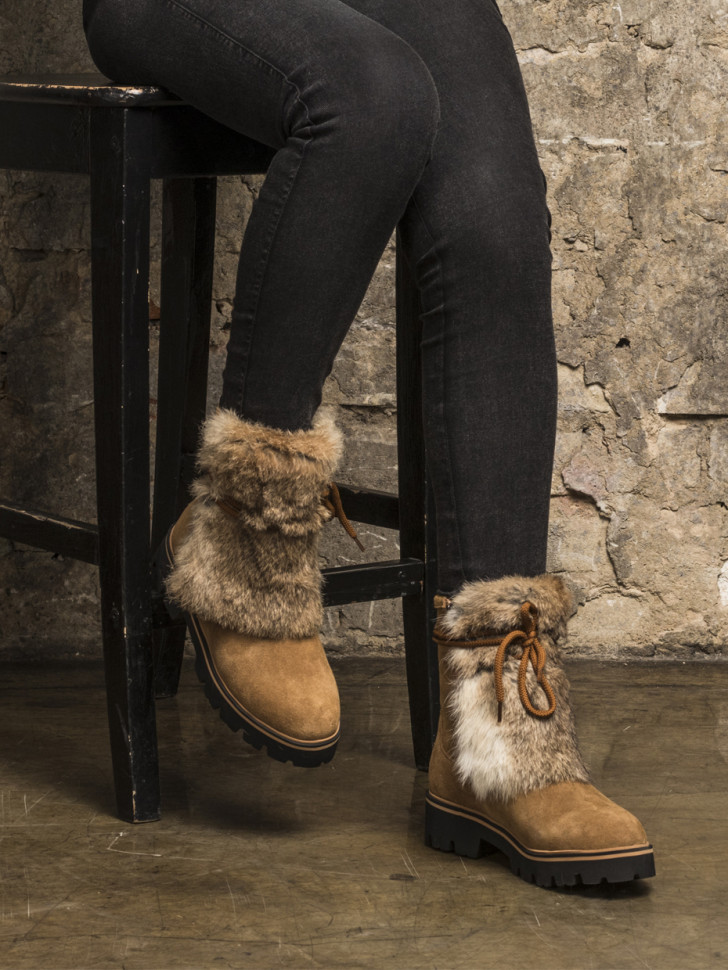 KB655RK Сапоги женские зимние натуральная замша мех с опушкой KING BOOTS