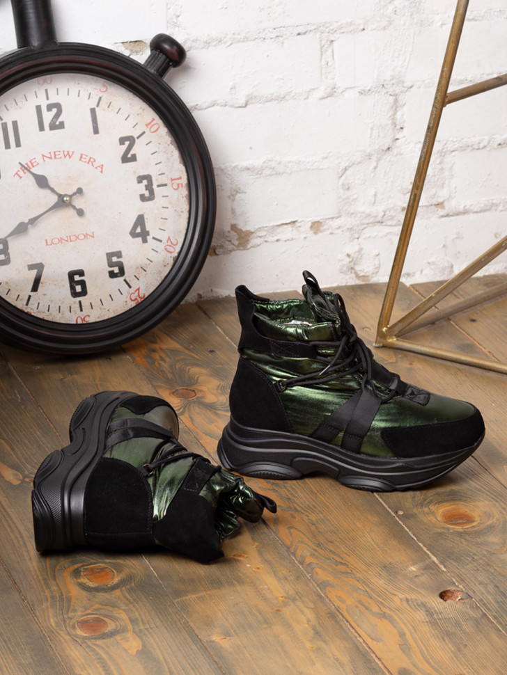 KB656GR Ботинки женские зимниена высокой подошве KING BOOTS