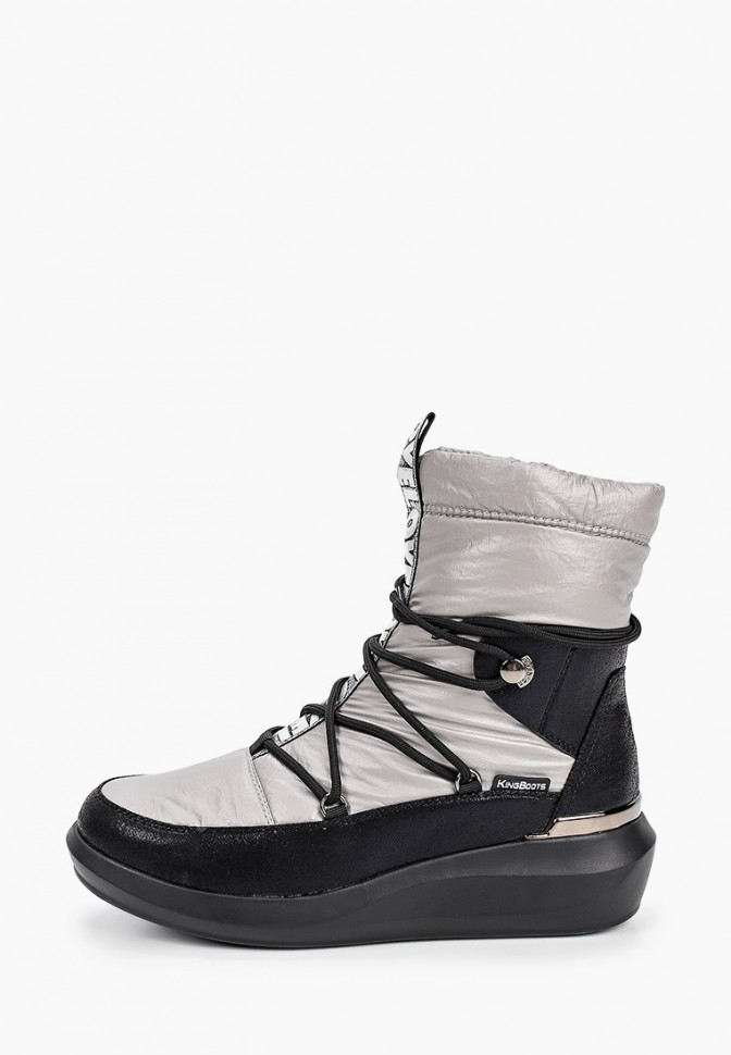 KB648GR Дутики серебристые женские зимние непромокаемые KING BOOTS