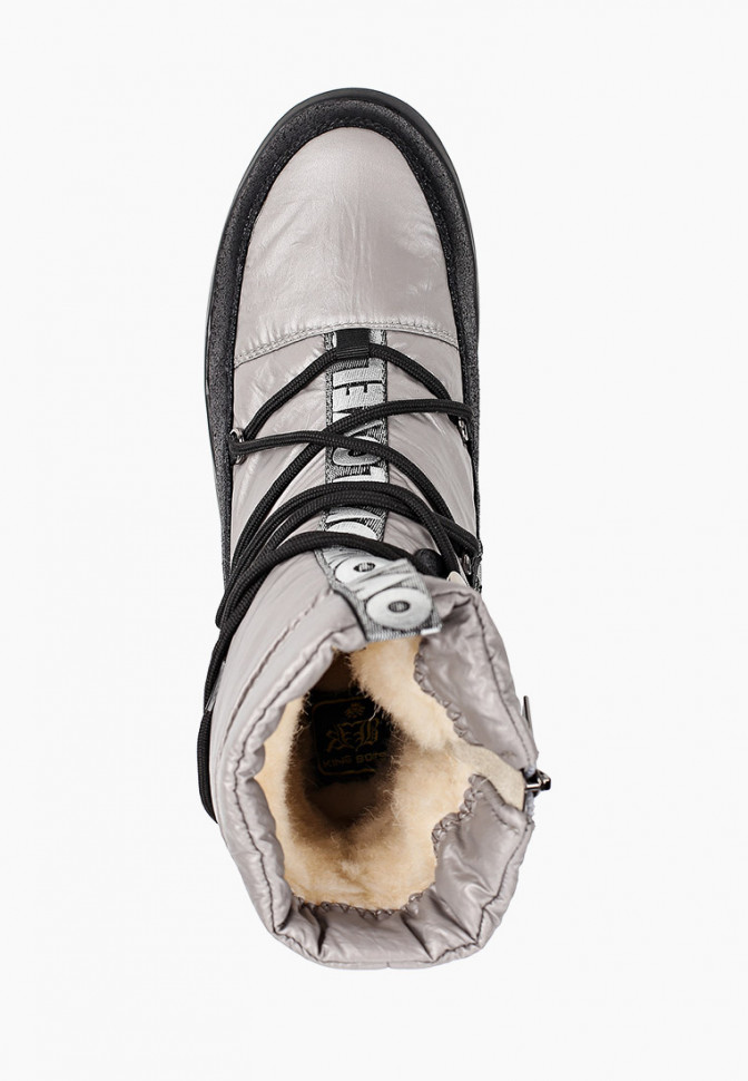 KB648GR Дутики серебристые женские зимние непромокаемые KING BOOTS