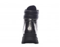 KB704GR Полусапоги женские зимние натуральная кожа с блеском серебра KING BOOTS